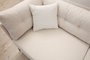 Atelier Del Sofa Sofá de 3 Plazas Crema 214x90x84 cm Tapizado Poliéster Patas Metálicas
